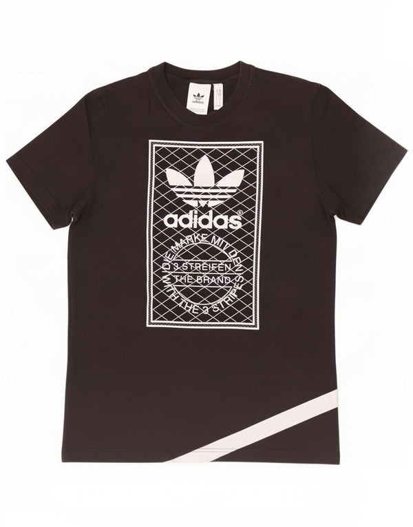 Adidas Herre grafisk T-shirt Top Medium Sort Bomuld