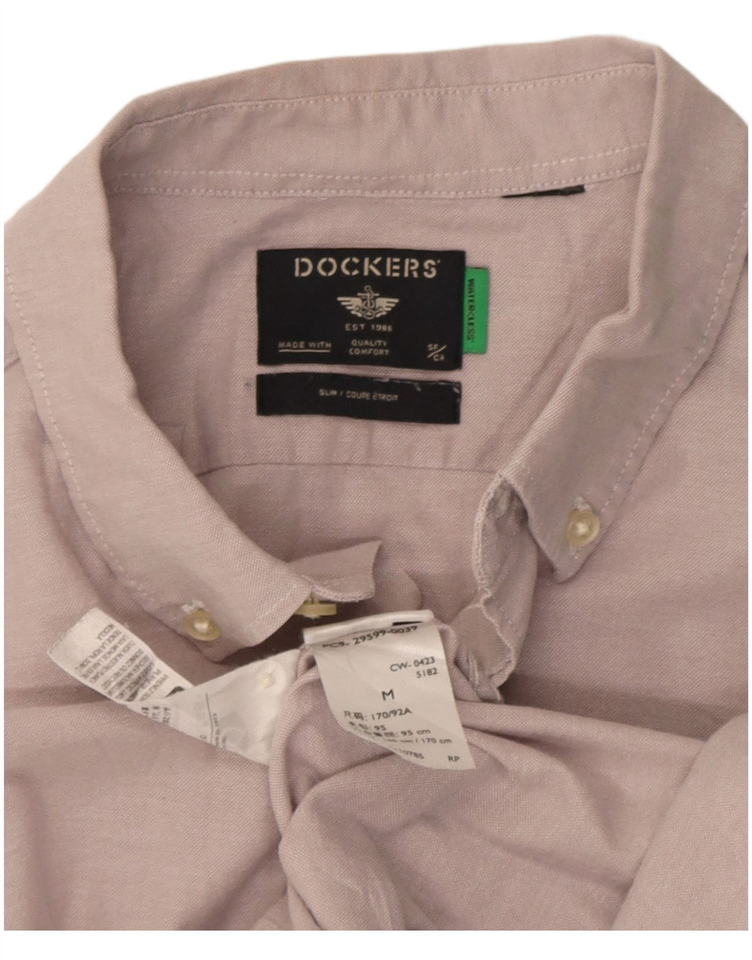 Dockers Herre Slim Shirt Medium Pink Bomuld