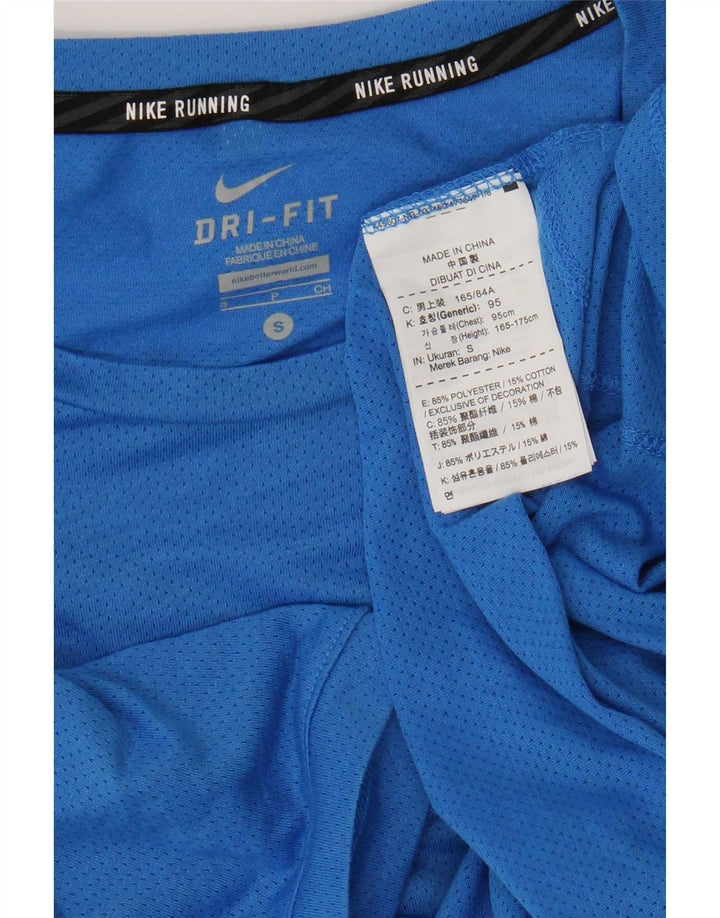 Nike herre Dri Fit T-shirt top lille blå polyester
