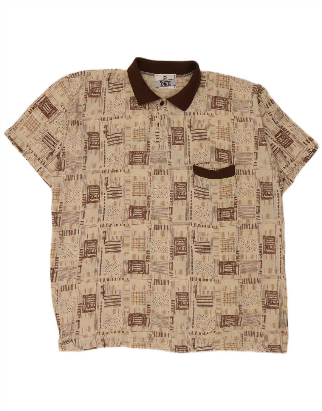 Vintage herre poloshirt XL Beige Viscose