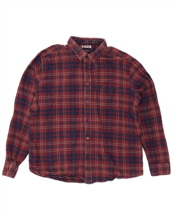 James Pringle herre flannelskjorte XL rød ternet bomuld