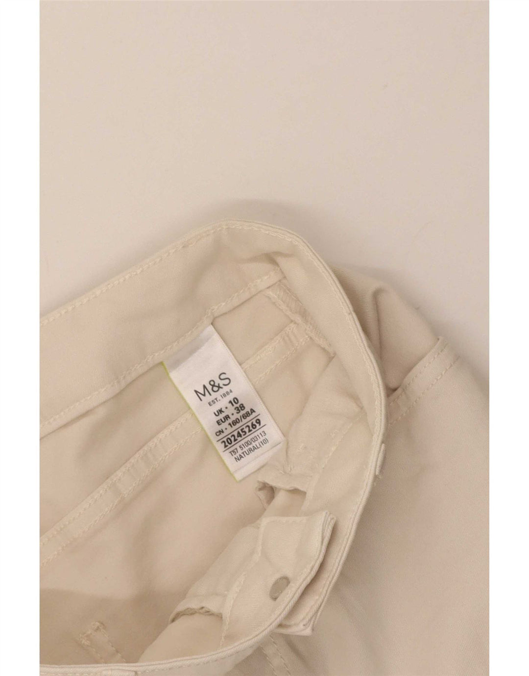 Marks & Spencer Dame Capri Bukser UK 10 Small W28 L22 Off White