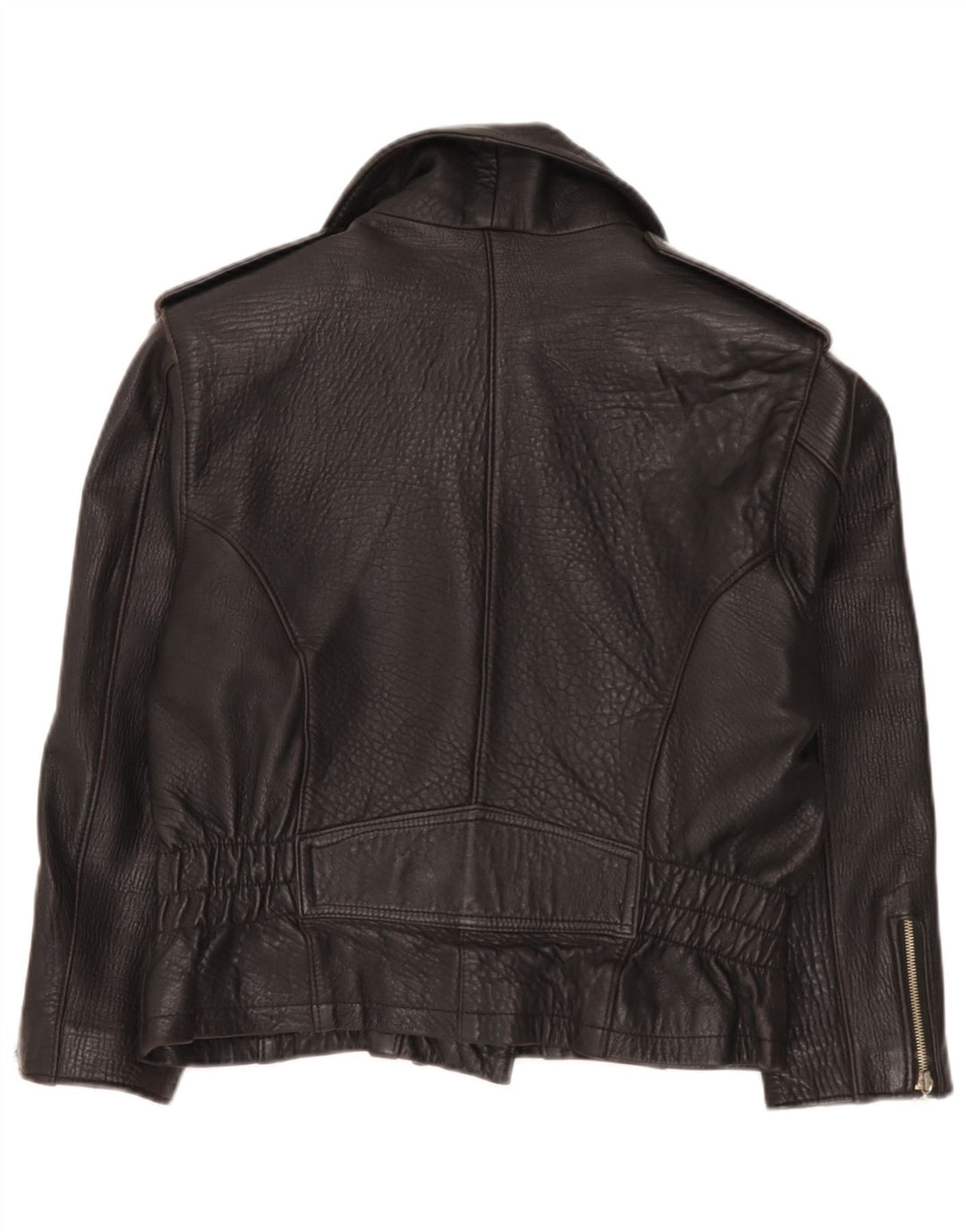 Chevignon dame bikerjakke i læder UK 14 Medium Sort