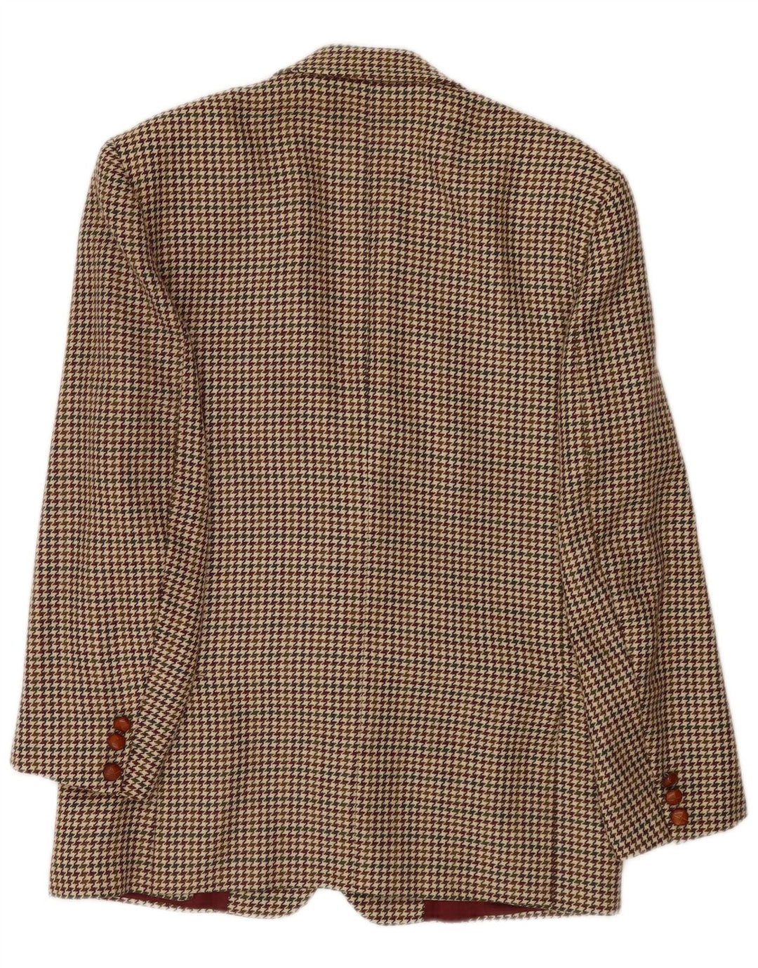 Stefanel Herre 2-knaps blazerjakke IT 48 Medium Brown Houndstooth Acetate