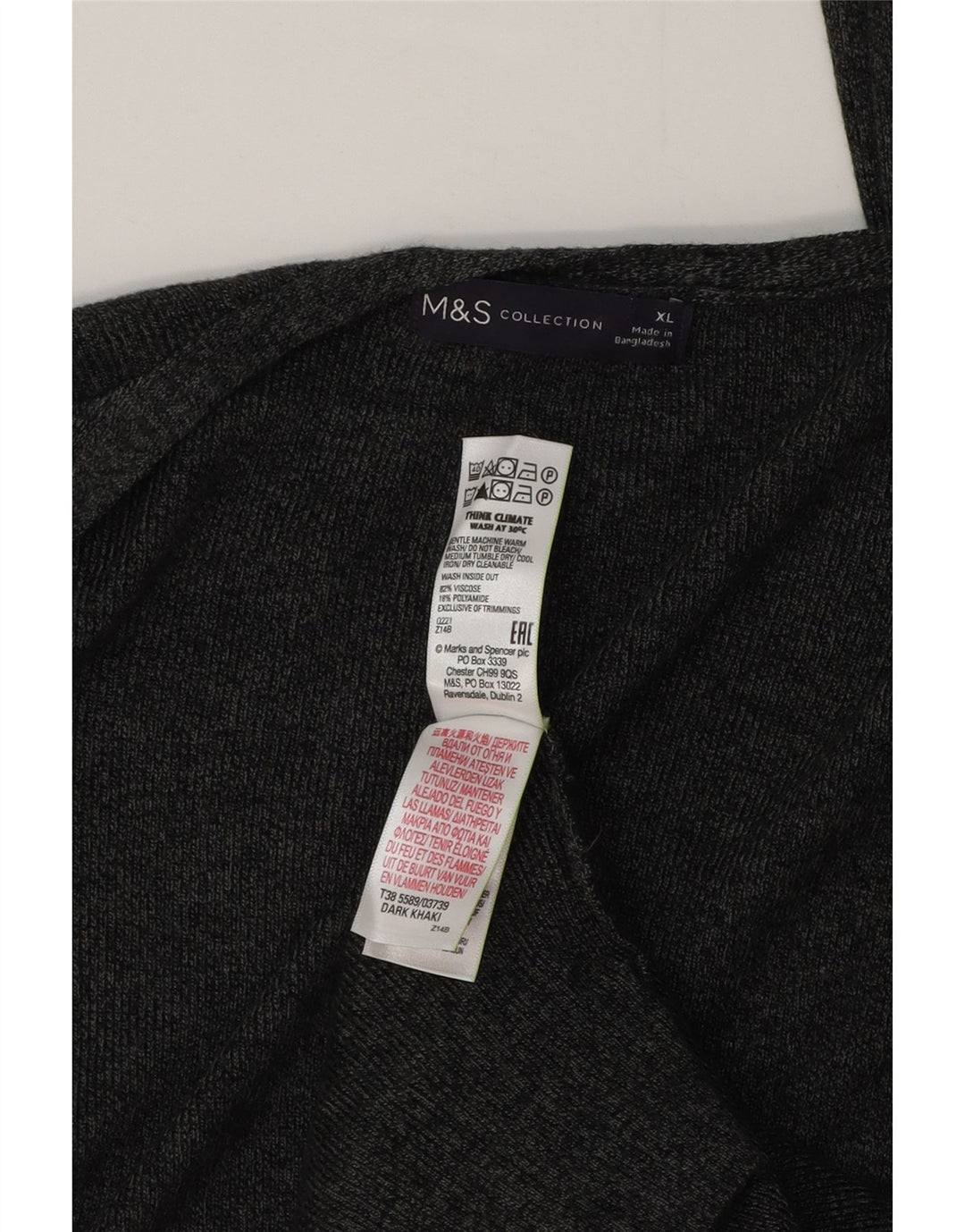 Marks & Spencer Dame Oversized Longline Cardigan Sweater UK 18 XL Grå