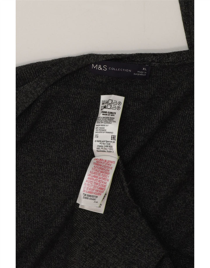 Marks & Spencer Dame Oversized Longline Cardigan Sweater UK 18 XL Grå