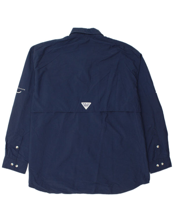 Columbia herreskjorte XL marineblå nylon