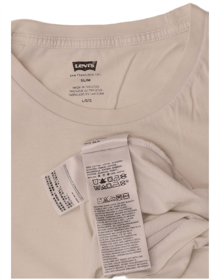 Levi's Herre T-Shirt Top Stor Hvid Bomuld