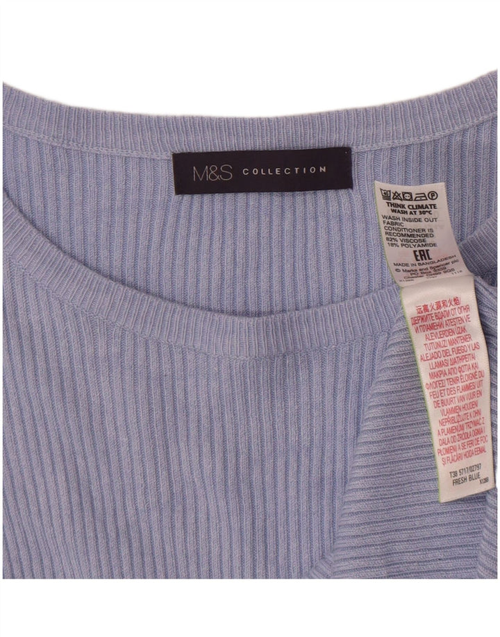 Marks & Spencer Dame T-Shirt Top UK 24 4XL Blå Viscose
