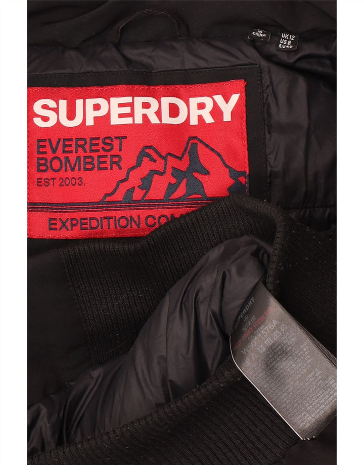 Superdry Polstret hættejakke til kvinder UK 12 Medium Sort Polyester