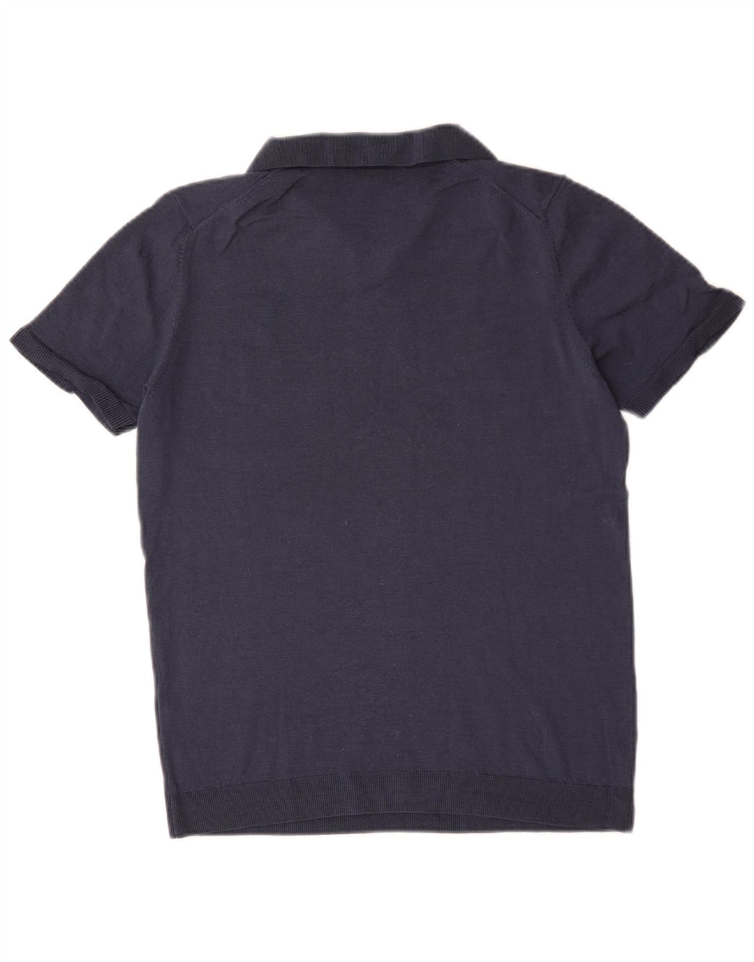 Massimo Dutti Herre Kortærmet Polo Neck Jumper Sweater Medium Navy Blue