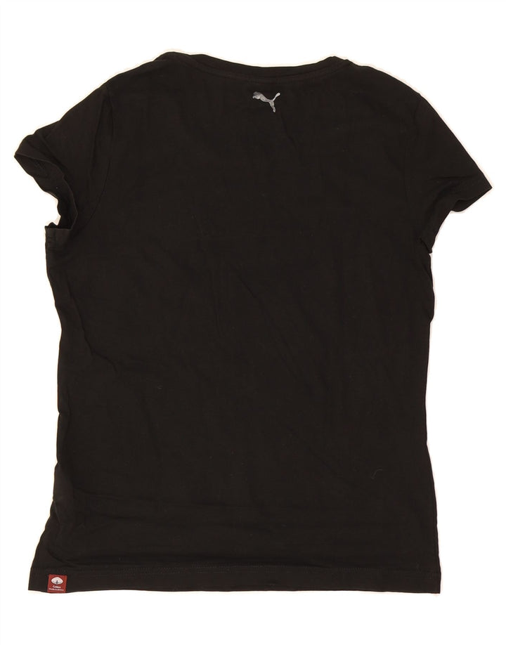 PUMA Womens Graphic T-Shirt Top UK 12 Medium Black Cotton Vintage Puma and Second-Hand Puma from Messina Hembry 