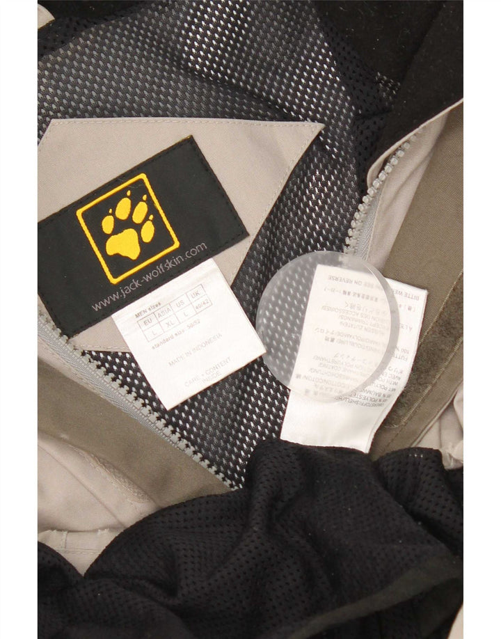 Jack Wolfskin Regnjakke til mænd UK 40/42 Large Grey Colourblock Polyester