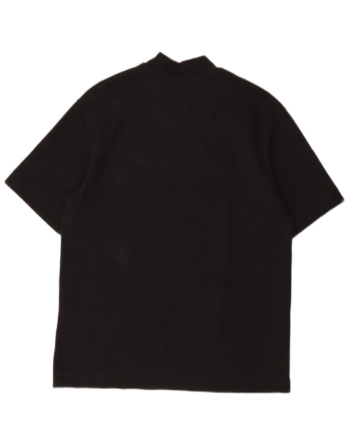 Zara T-shirt med lynlås til kvinder DK 14 Medium Sort bomuld