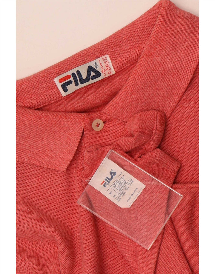 Fila Langærmet Polo Shirt til mænd IT 50 Medium Rød Bomuld