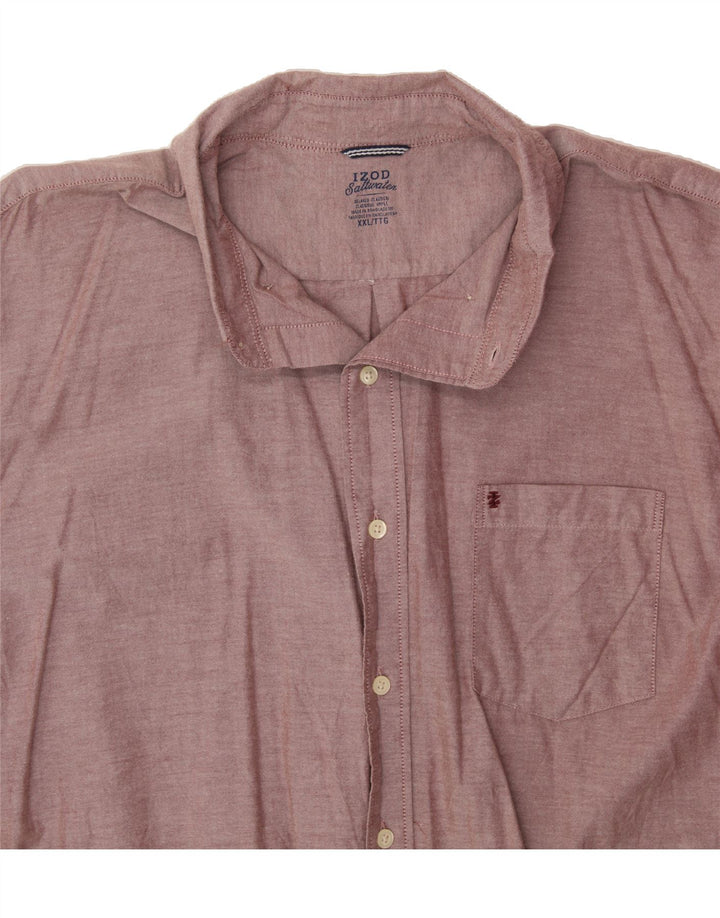 IZOD Mens Shirt 2XL Maroon Vintage Izod and Second-Hand Izod from Messina Hembry 
