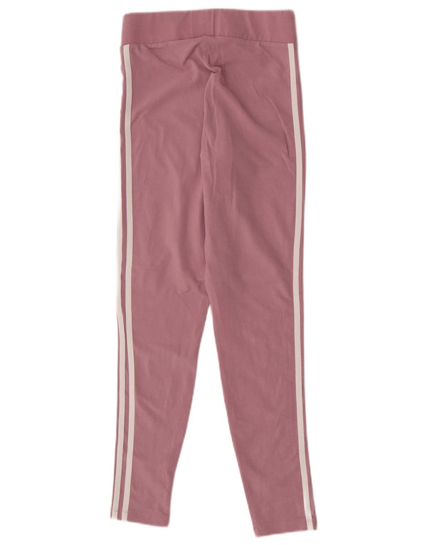 Adidas Dame Grafiske Leggings UK 10 Small Pink Stribet Bomuld Sports