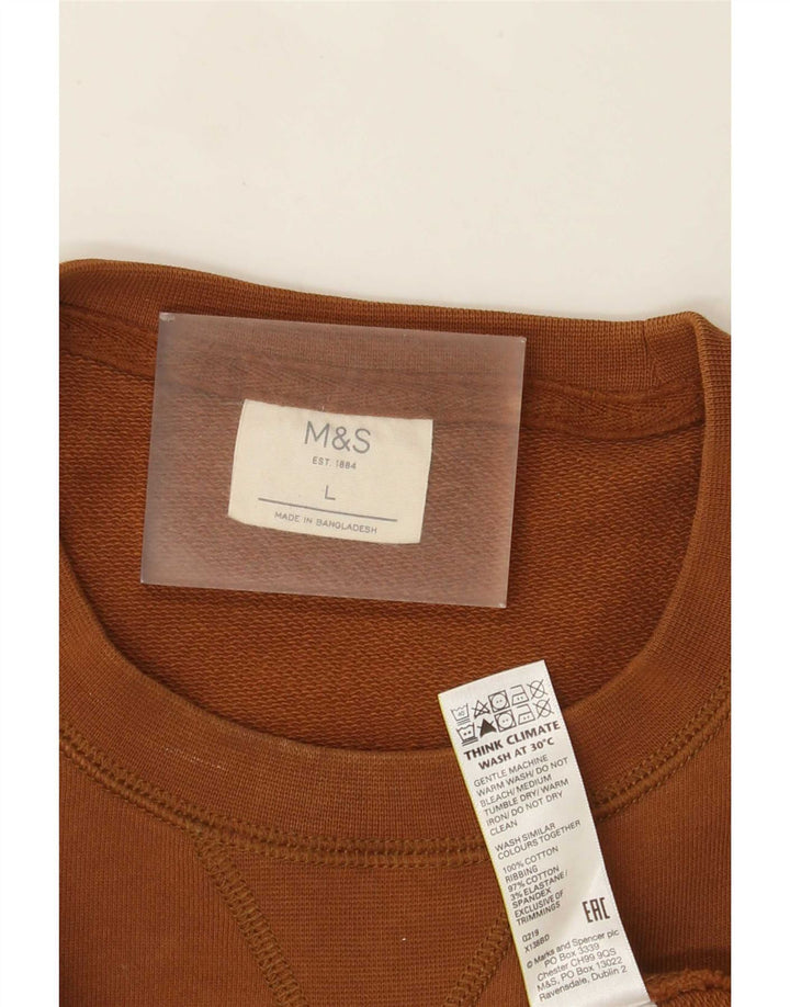 Marks & Spencer Sweatshirt til mænd Stor brun bomuld