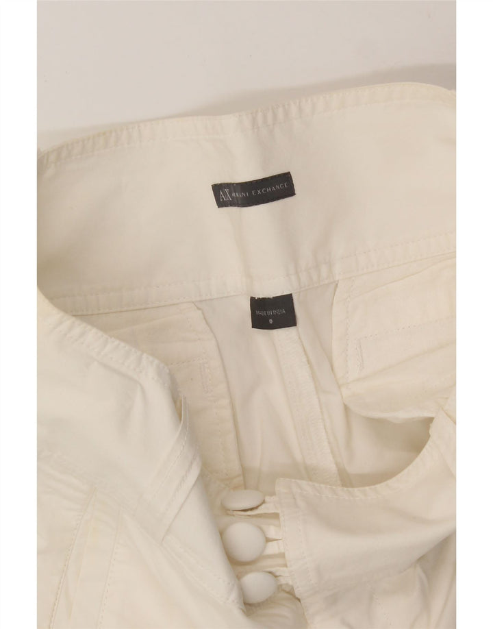 ARMANI EXCHANGE Womens Casual Shorts US 0 XS W28  White Vintage Armani Exchange and Second-Hand Armani Exchange from Messina Hembry 