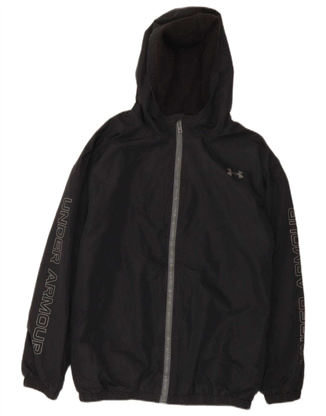 Under Armour drenge grafisk hætte regnjakke 13-14 år sort polyester