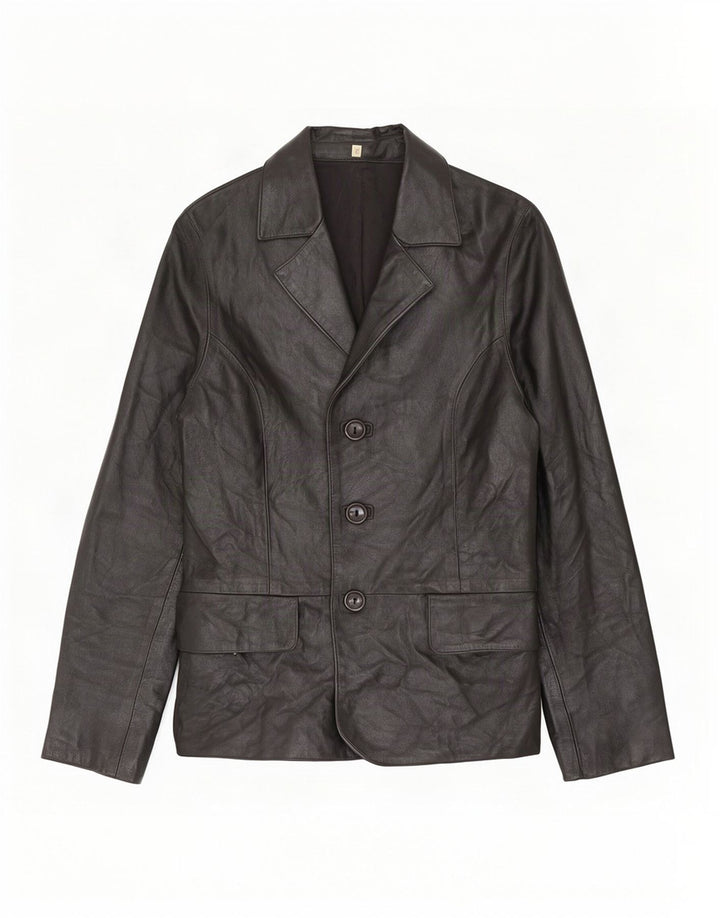 Vintage læderjakke til kvinder UK 10 Small Black