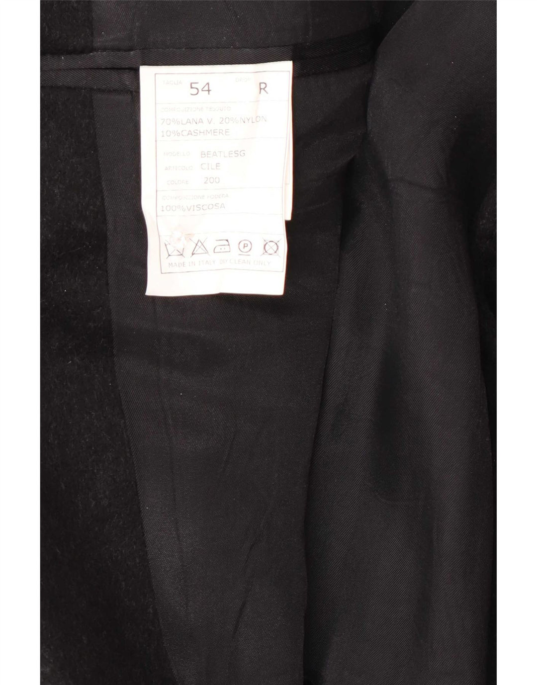 Enrico Coveri Herre Overfrakke IT 54 2XL Sort Uld