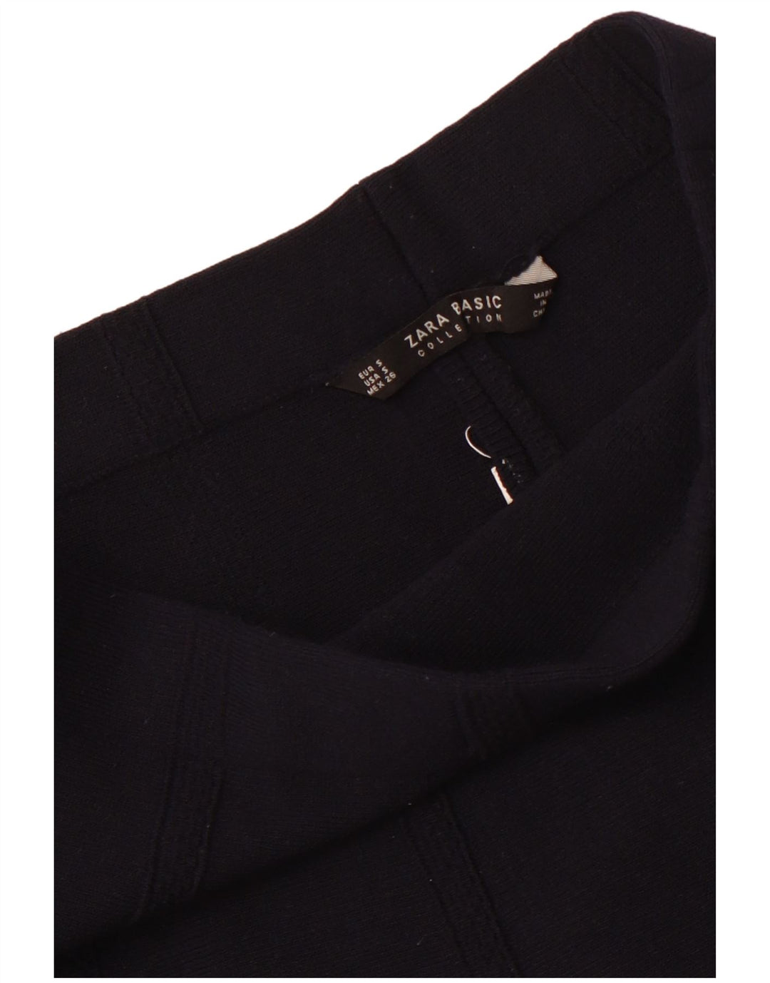 Zara Damestrik A-Line nederdel UK 6 Small W26 Navy Blue