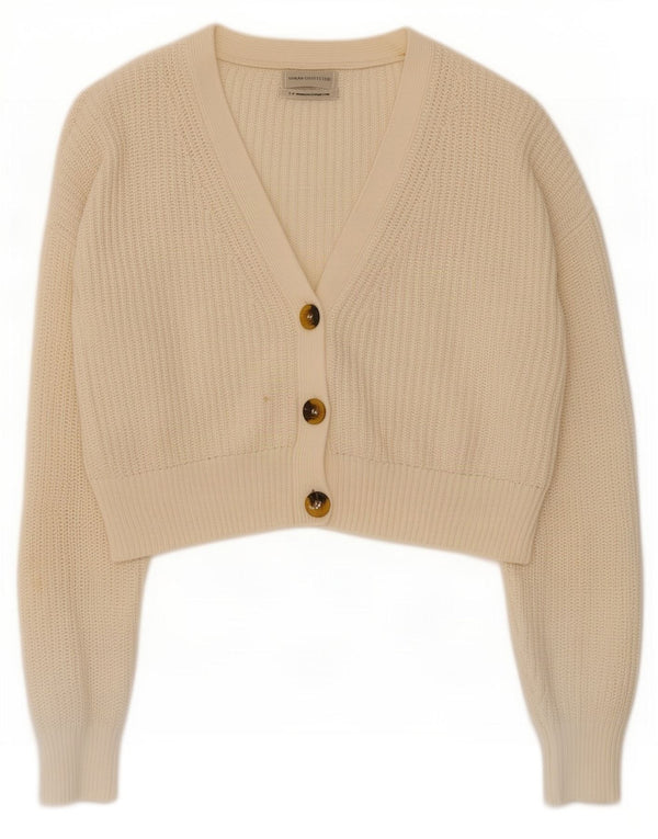 Urban Outfitters Womens Crop Cardigan Sweater UK 10 Small Off White