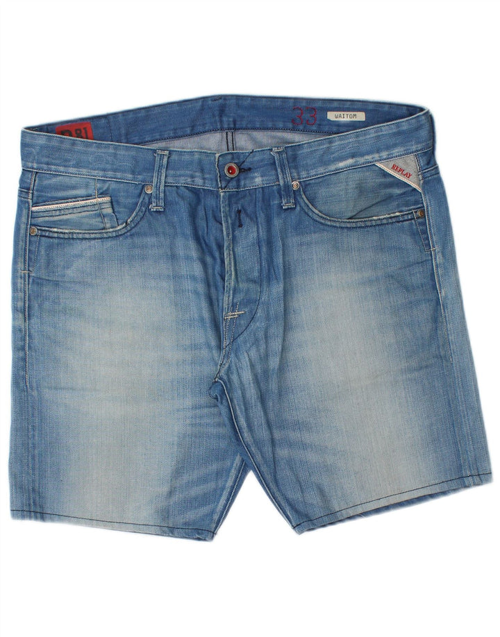 Replay Herre Waitom Denim Shorts W33 Large Blue Cotton