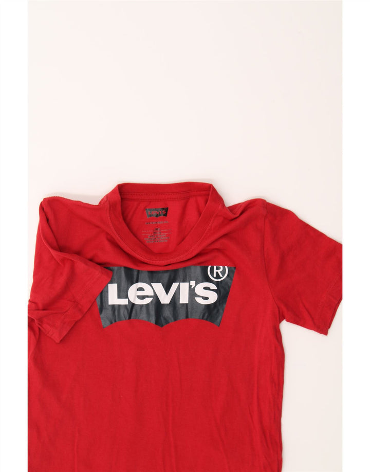 LEVI'S Boys Graphic T-Shirt Top 9-10 Years Red Cotton Vintage Levi's and Second-Hand Levi's from Messina Hembry 