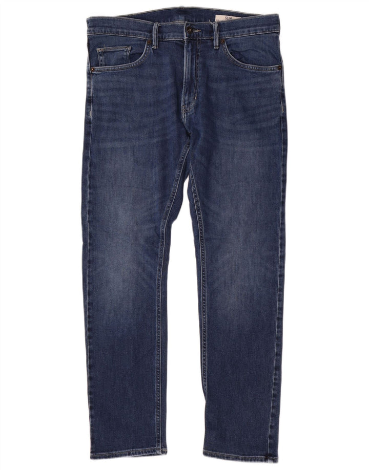Marks & Spencer Herre Slim Jeans W34 L31 Blå Bomuld