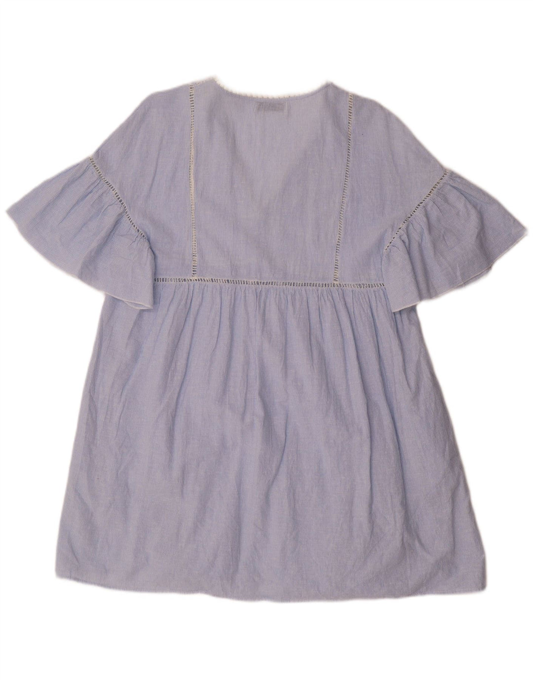 ZARA Dame Shift Dress UK 14 Medium Blue Pinstripe