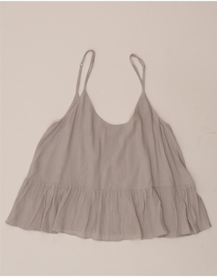 Topshop Dame Cami Top UK 10 Small Grå Viscose