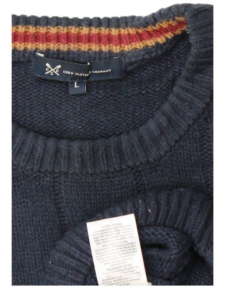 CREW TØJ Herre Crew Neck Jumper Sweater Stor Marineblå Akryl