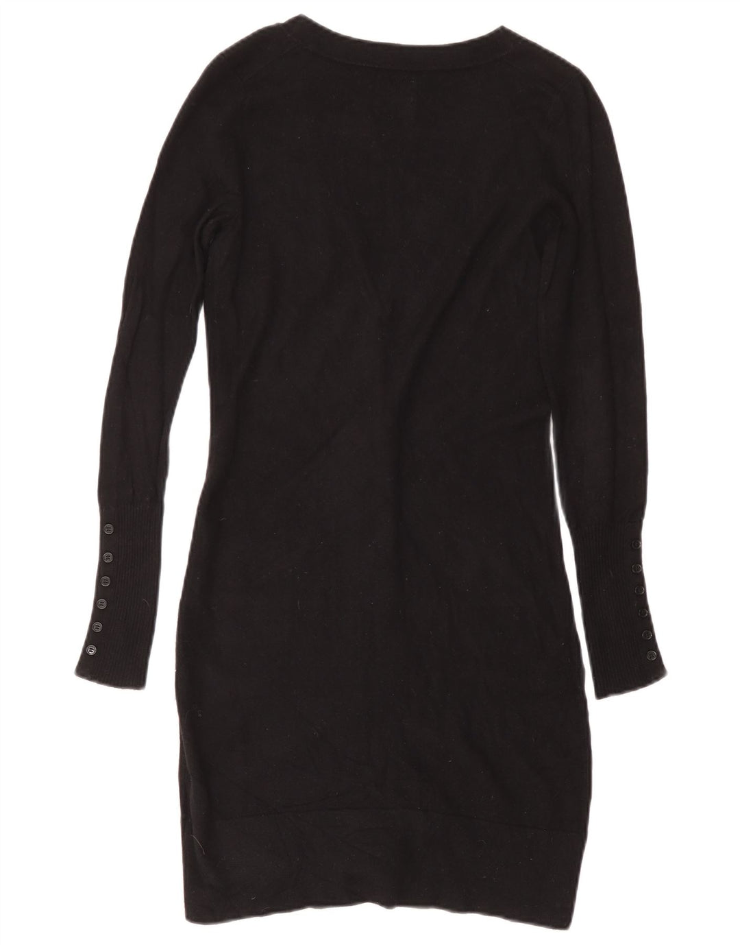 Sun68 Dame Longline Cardigan Sweater UK 12 Medium Sort Bomuld