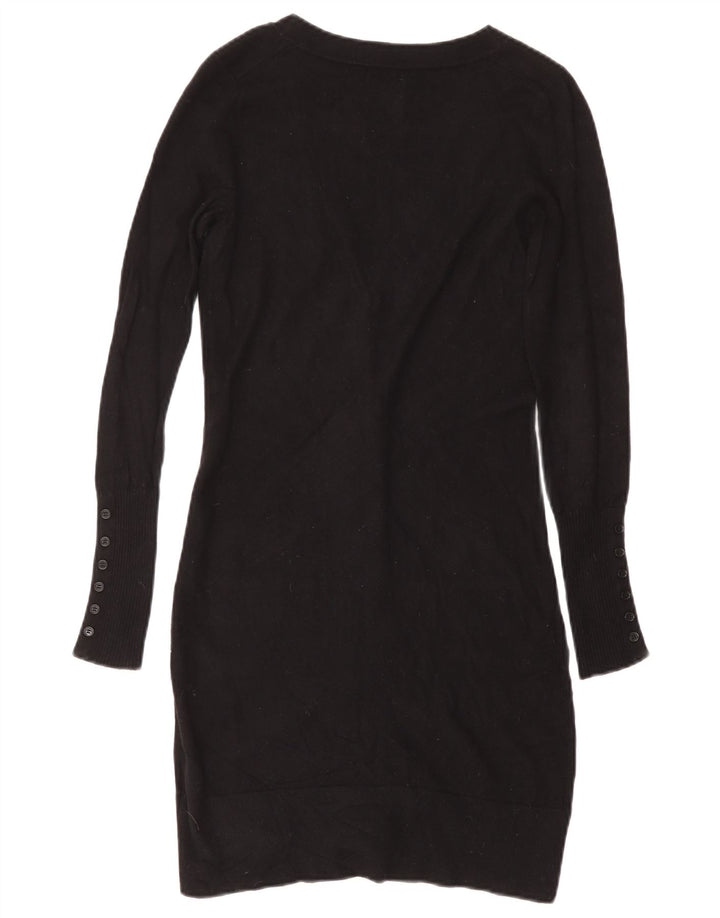 Sun68 Dame Longline Cardigan Sweater UK 12 Medium Sort Bomuld