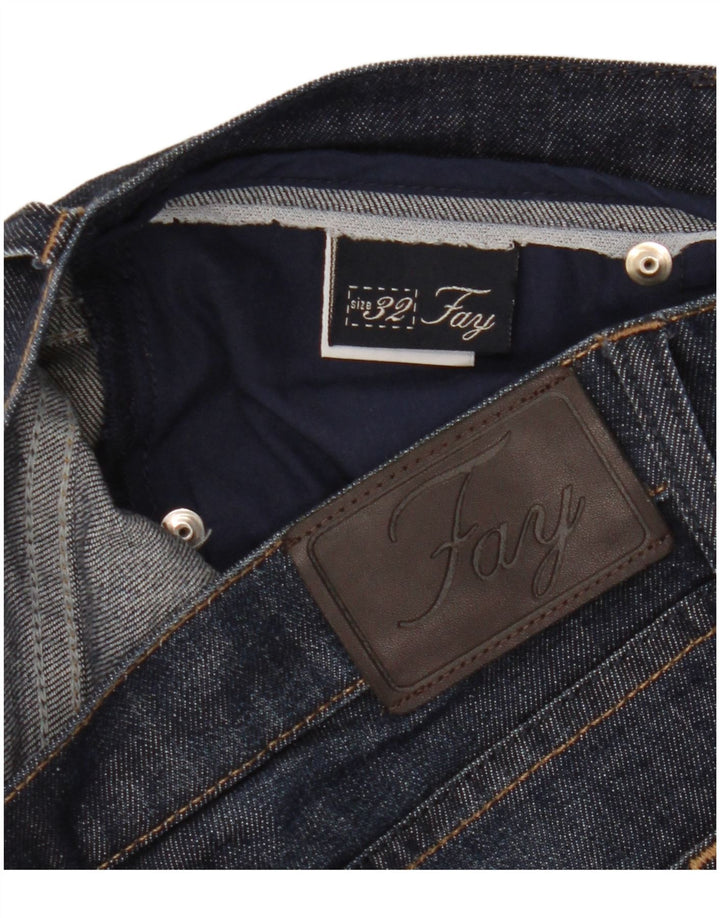 Fay Dame Straight Jeans W32 L28 Marineblå Bomuld