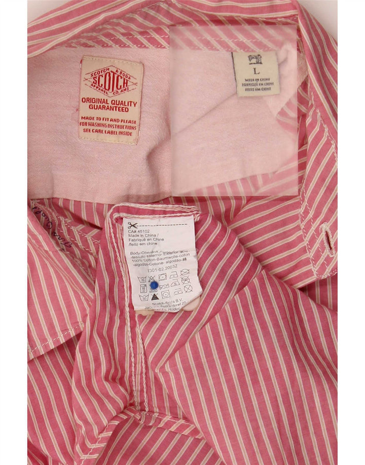 Scotch & Soda herreskjorte stor pink nålestribet bomuld