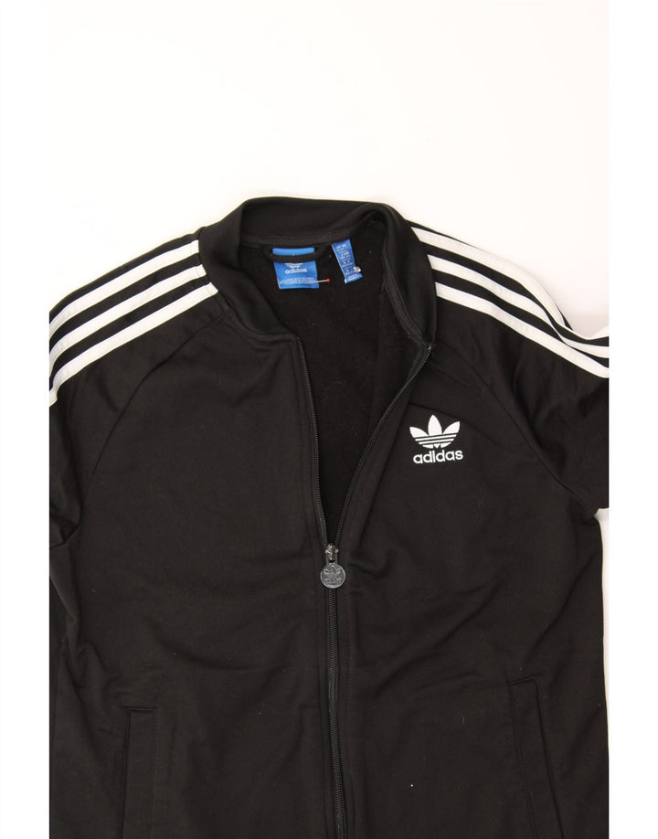 ADIDAS Boys Tracksuit Top Jacket 13-14 Years Black Polyester Vintage Adidas and Second-Hand Adidas from Messina Hembry 