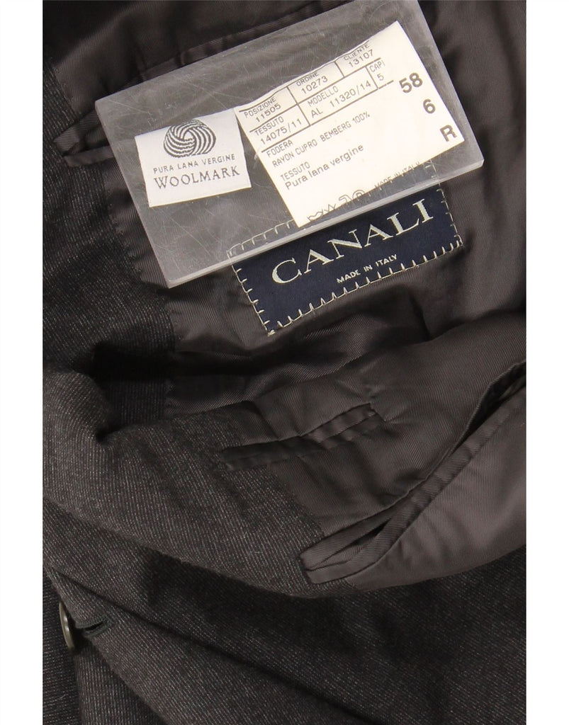 CANALI Mens 3 Button Blazer Jacket Size 58 2XL Grey Wool Vintage Canali and Second-Hand Canali from Messina Hembry 