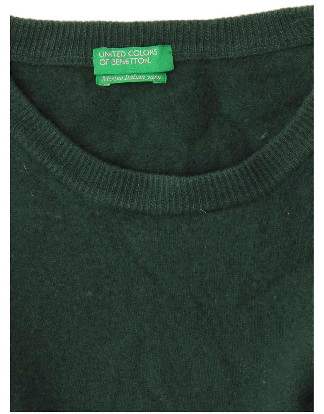 Benetton Dame Jumper Sweater UK 16 Stor Grøn