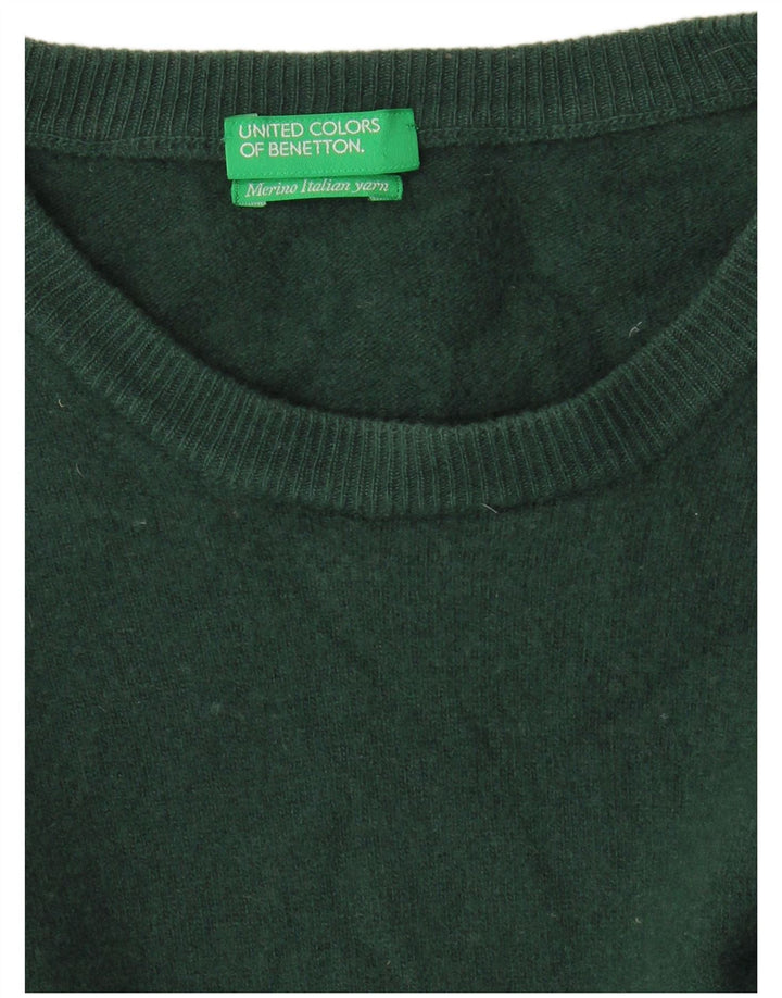 Benetton Dame Jumper Sweater UK 16 Stor Grøn