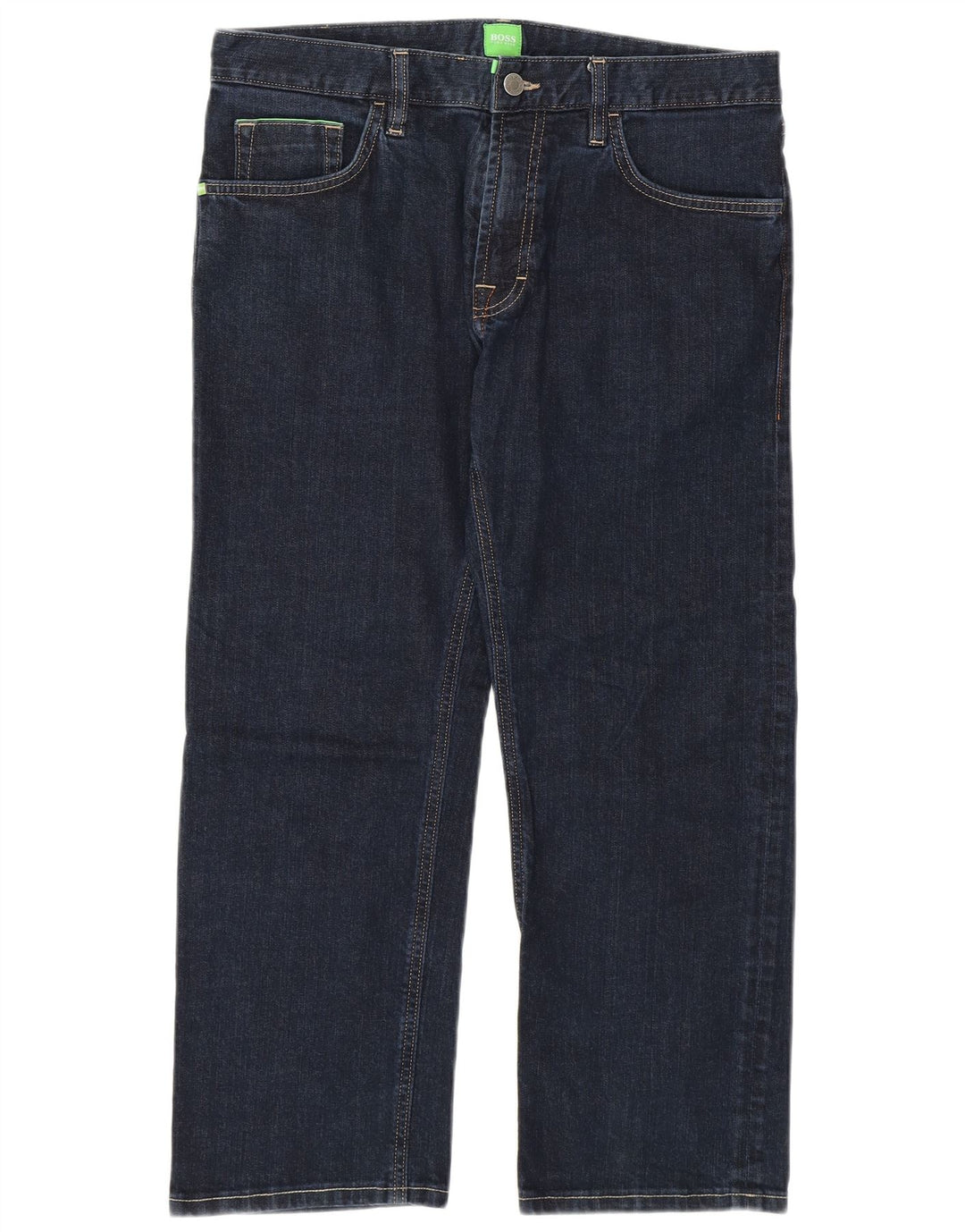 HUGO BOSS Herre Cropped Jeans W33 L25 Marineblå Bomuld