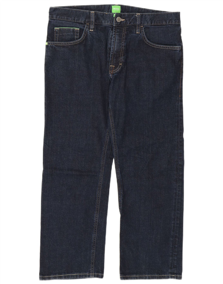 HUGO BOSS Herre Cropped Jeans W33 L25 Marineblå Bomuld