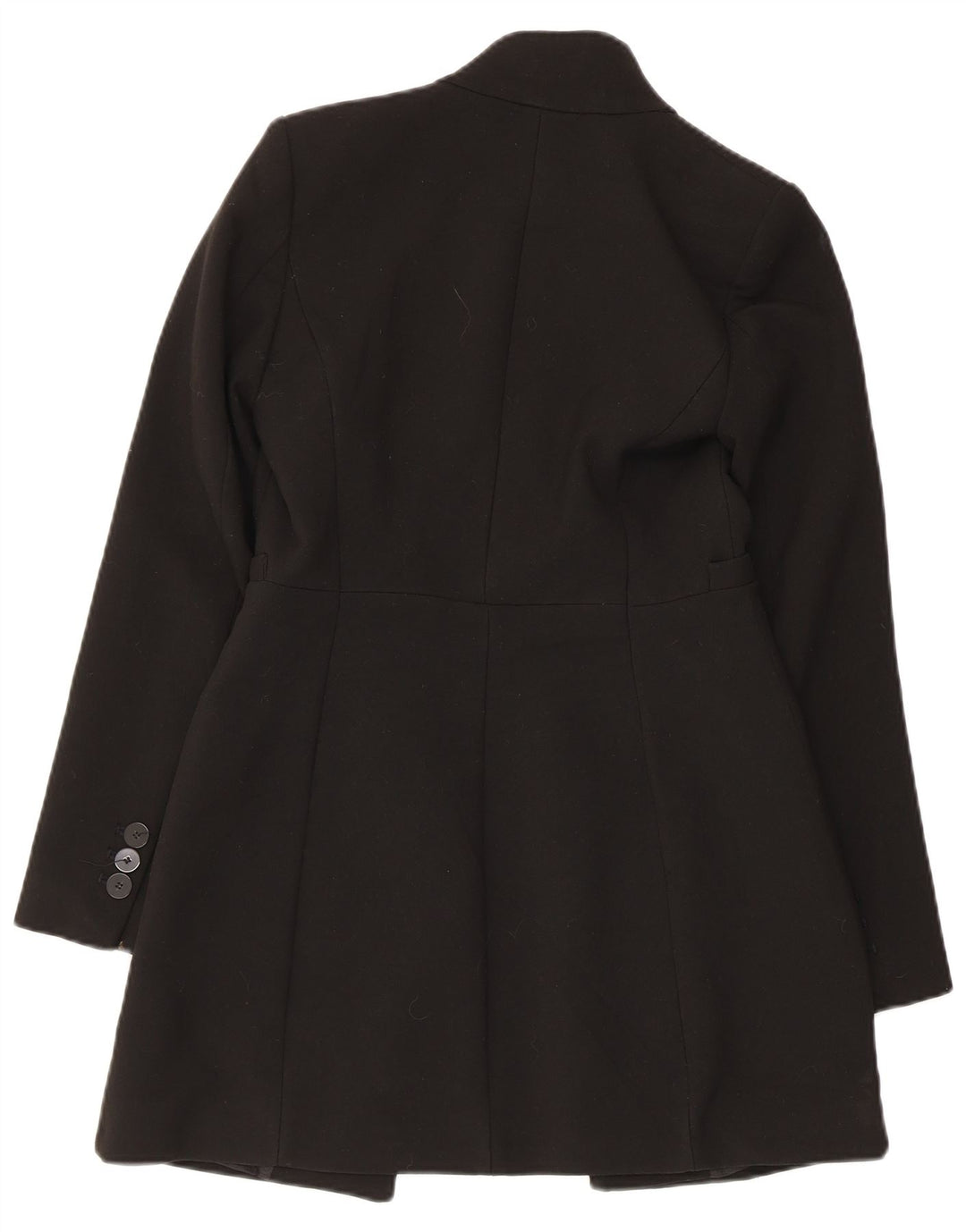 Zara Womens Open Overcoat UK 6 XS Sort Polyester