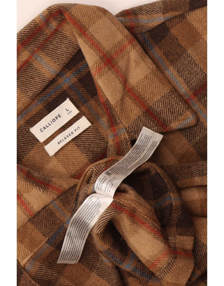 Calliope Herre Relaxed Fit Flanellskjorte Stor brun ternet polyester