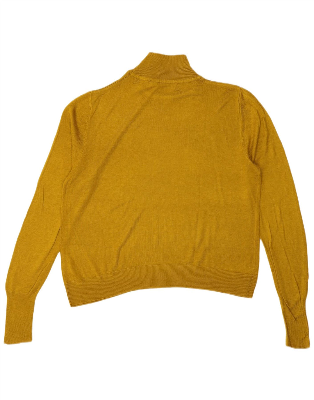 Zara Dame Oversized Turtle Neck Jumper Sweater UK 10 Small Yellow Viscose
