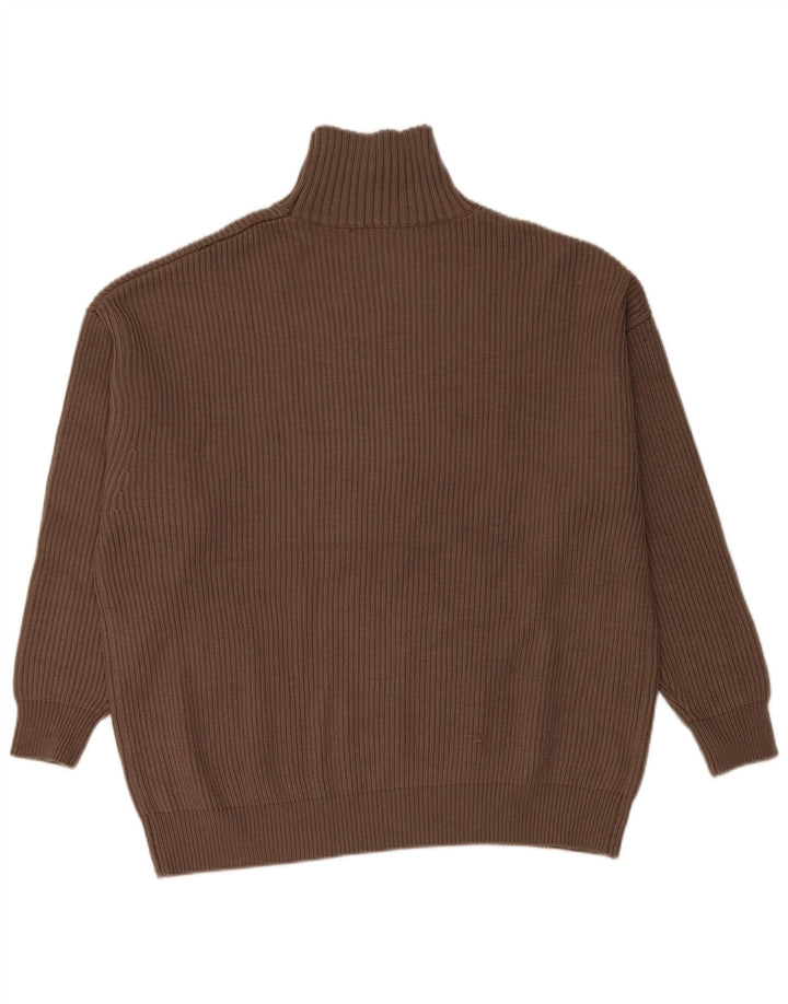 Zara Dame Oversized Turtle Neck Jumper Sweater UK 10 Small Brown