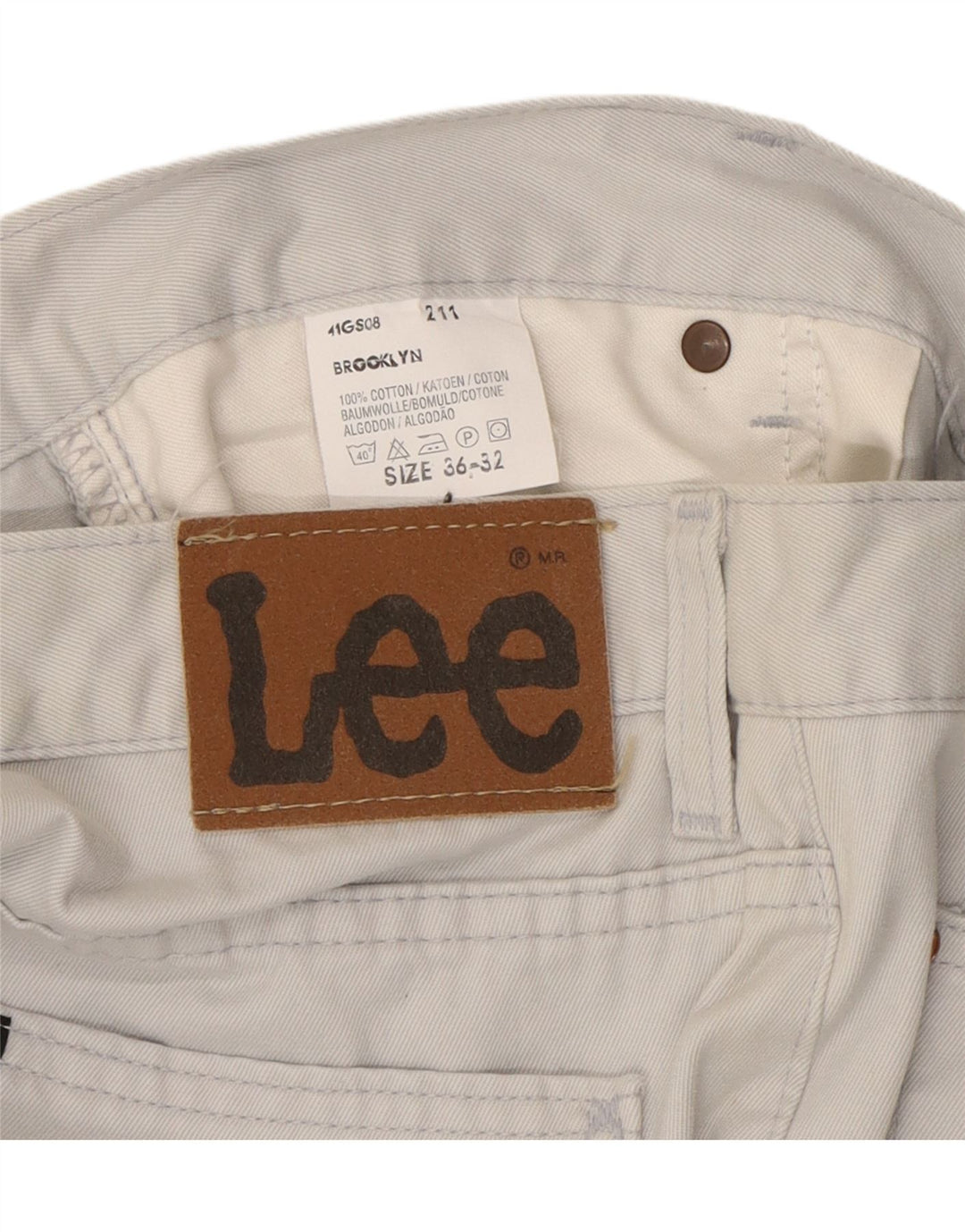 LEE Mens Brooklyn Straight Jeans W36 L32 Blue Cotton