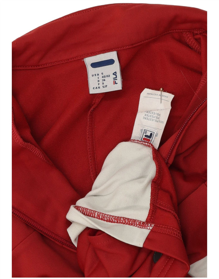 FILA Oversized træningsdragt topjakke til kvinder UK 10 Lille rød farveblok